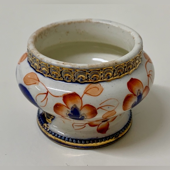 19th Century Antique Gaudy Welsh Unrecorded Pattern Metal Banded Salt Vessel - Picture 15 of 16